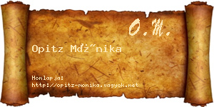 Opitz Mónika névjegykártya
